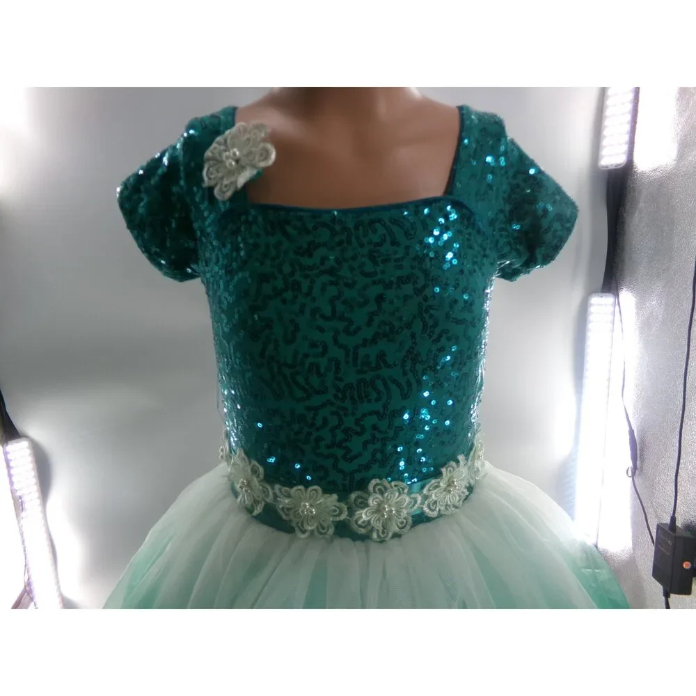 Pre-Owned Dance Costume Small Child Green Curtain Call E1962 Ballet Tap Pageant